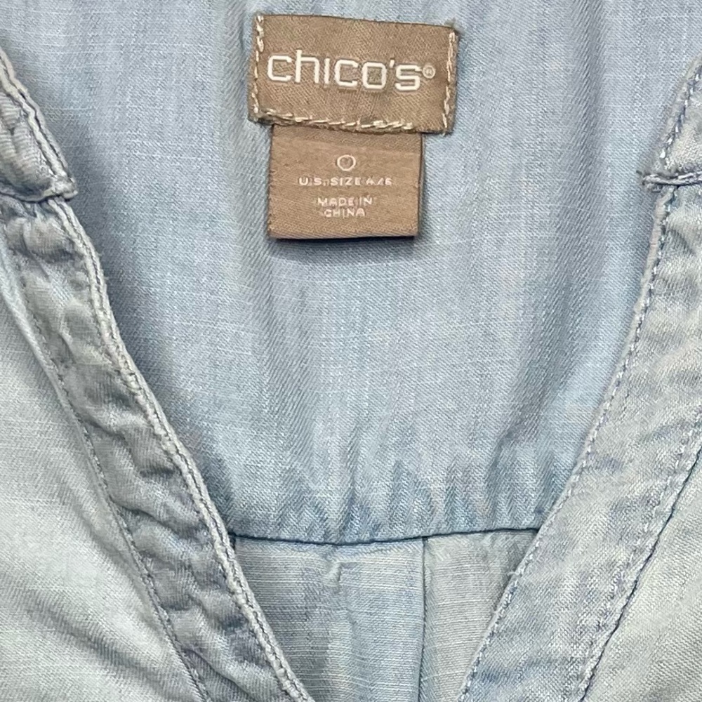 Chico’s Chambray Popover Top - Picture 6 of 11